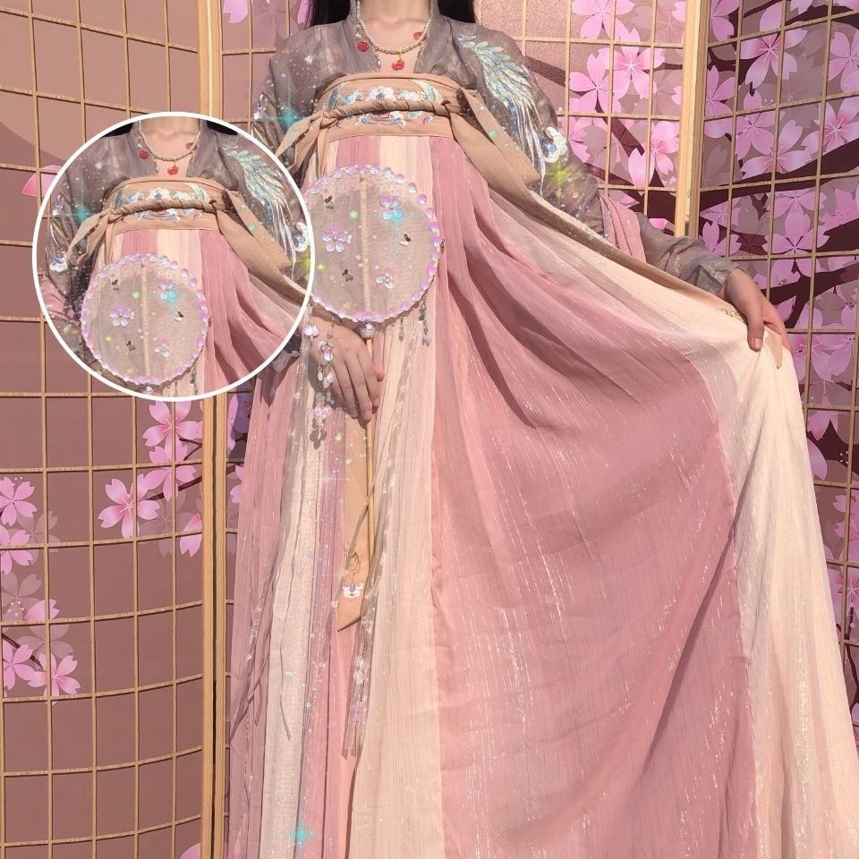 ชุดจีนโบราณชุดนางฟ้าฮั่นฝูจีนโบราณฮันฟูชุดเดรสย้อนยุคสไตล์จีนูกมาก-ชุดเดรสคุณภาพสูง-ชุดจีนโบราณผู้หญิง