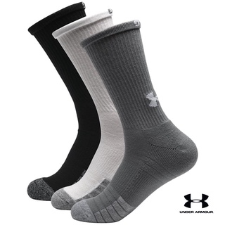 สินค้า Under Armour UA Adult HeatGear® Crew Socks 3-Pack อันเดอร์ อาเมอร์ ถุงเท้า รุ่น HeatGear® Crew