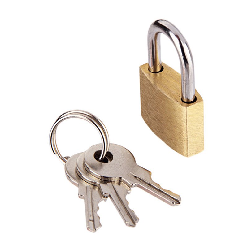กุญแจล็อคประตูทองเหลืองขนาดเล็ก-3-ลูกกุญแจ