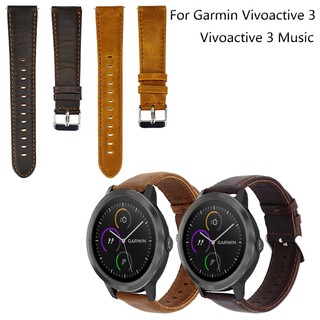 สายนาฬิกาสายหนังวัวสำหรับ Garmin Vivoactive 3 Music for Garmin Venu Sq /245 645