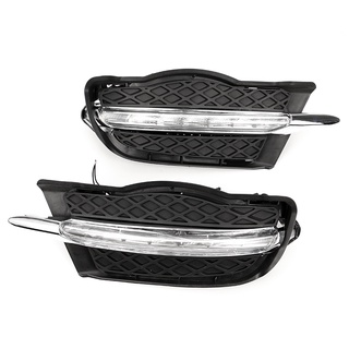 ไฟตัดหมอก LED DRL สีเหลืองอําพัน สําหรับ Mercedes-Benz C-Class W204 2008-2010 1 คู่