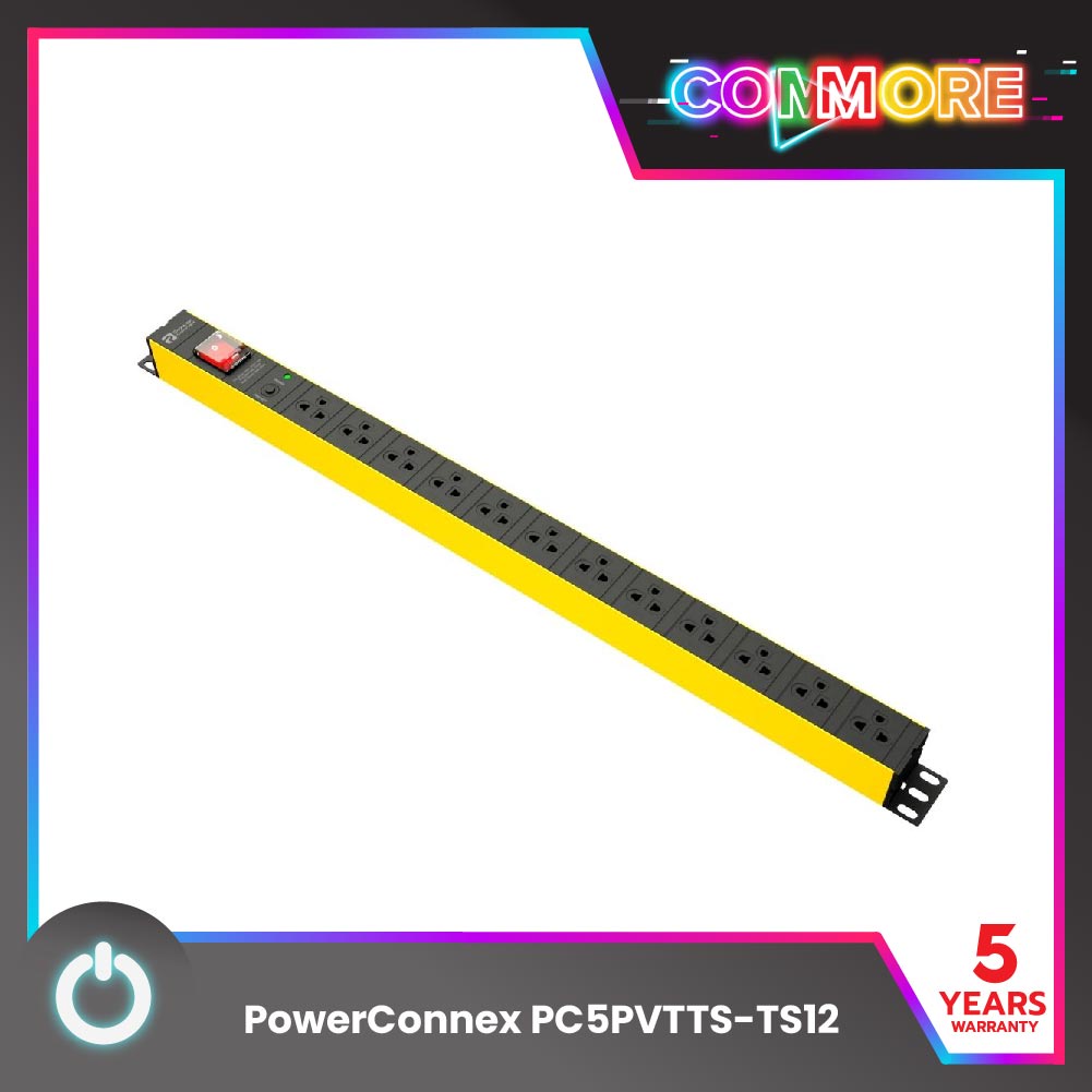 PowerConneX รางปลั๊กไฟ 12 ช่อง (PC5PVTTS-TS12) พร้อมสวิชต์เปิด-ปิด ...
