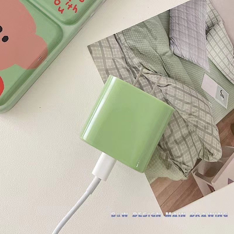 เคสซิลิโคน-ป้องกันสายชาร์จ-สีมาการอง-เรียบง่าย-สําหรับ-iphone-18w-20w