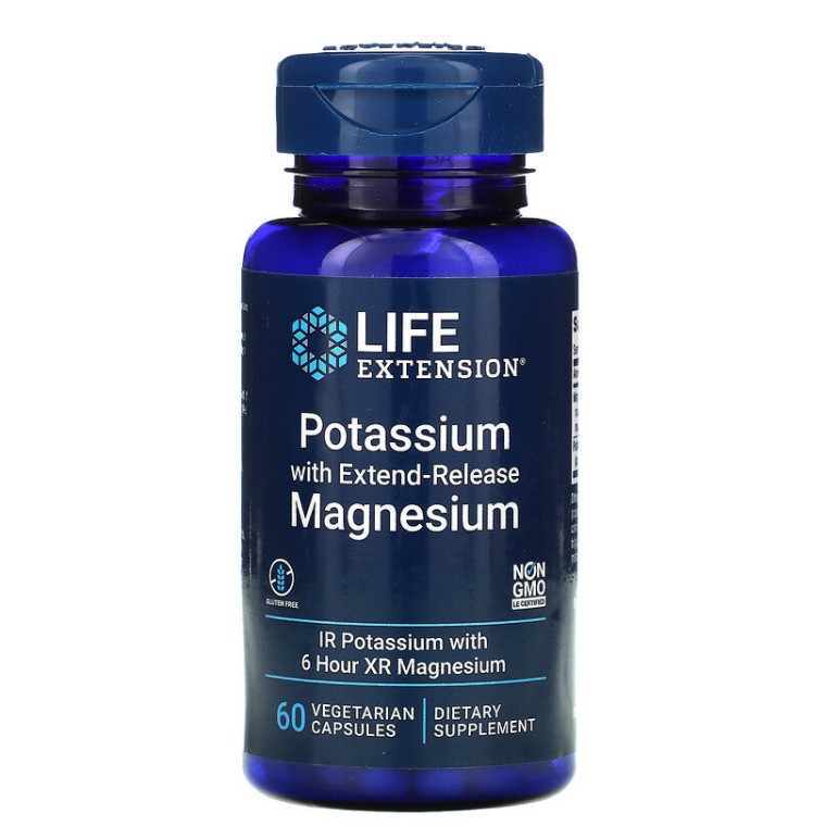 (พร้อมส่ง) Life Extension, Potassium With Extend-Release Magnesium, 60 ...