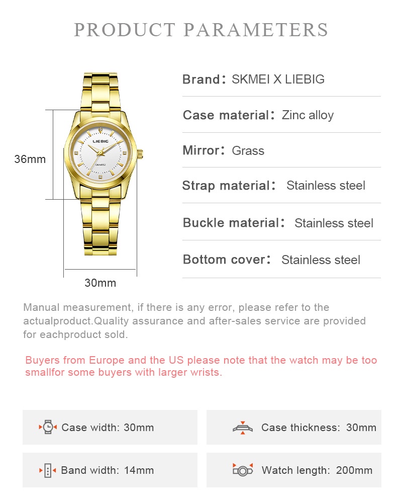 ข้อมูลเพิ่มเติมของ Skmei นาฬิกาข้อมือควอตซ์แฟชั่น สายแสตนเลส กันน้ํา หรูหรา สําหรับสตรี