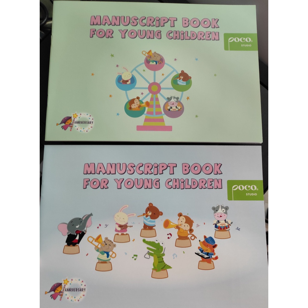 poco-manuscript-book-for-young-children-green-blue-สมุดบรรทัด-5-เส้น