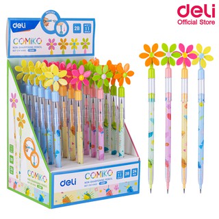 Deli CC091 Non-sharpening Stackable Pencil ดินสอต่อไส้ 11 ไส้  2B (แพ็คกล่อง 24 แท่ง) ดินสอ เครื่องเขียน ดินสอสอดไส้