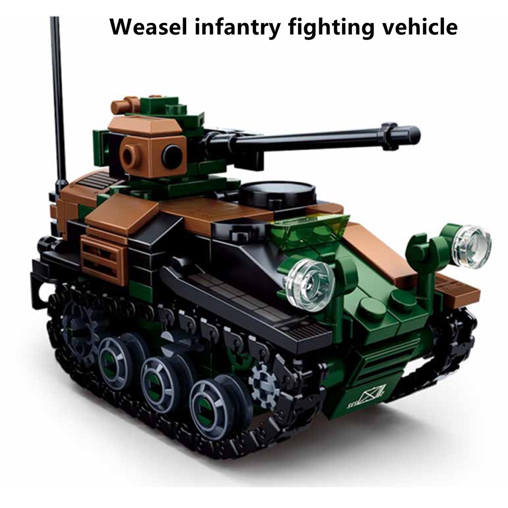 บล็อกตัวต่อรถถังทหาร-sluban-0750-wiesel-awc-1-airborne-combat-vehicle-army-tank-ของเล่นสําหรับเด็ก-245-ชิ้น