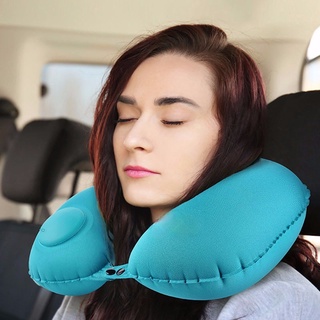 【บลูไดมอนด์】Travel Pillows Airplanes Inflatable Super Light Portable Neck Pillow U-Shape Automatic Inflatable Cervical V