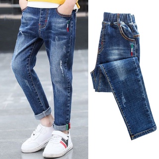 สินค้า กางเกงยีนส์เด็กผู้ชาย 2 สไตล์ สไตล์เกาหลี เหมาะกับเด็กชาย อายุ 3-15 ปี กางเกงขายาว เลกกิ้ง