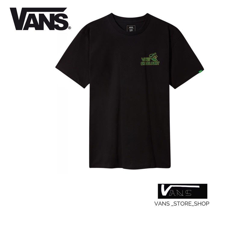 เสื้อยืดvans-shake-junt-chicken-amp-waffle-ss-black-สินค้ามีประกันแท้เรียบง่าย