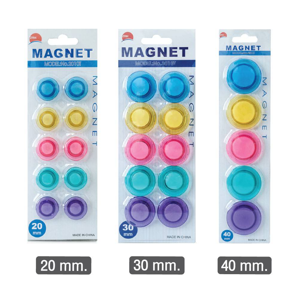 หมุดแม่เหล็ก-magnet-เม็ดแม่เหล็ก-ขนาด-20-30-40mm-คละสี-แม่เหล็กติดกระดาน-เม็ดแม่เหล็กติดบอร์ด-เม็ดแม่เหล็กกลม-1แพ็ค