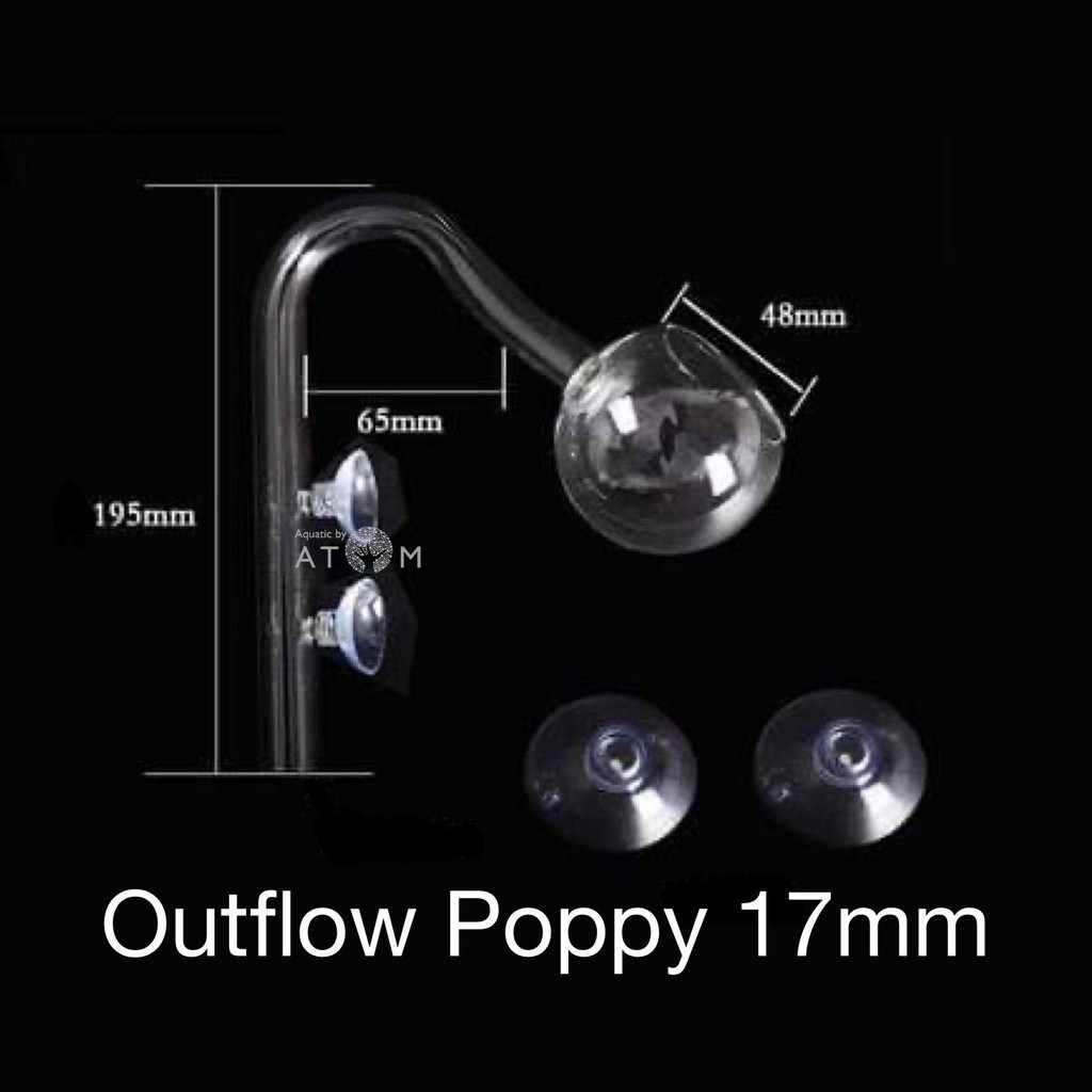 aqua-space-galss-poppy-pipe-outflow-แก้ว-13mm-17mm-เอ้าโฟลแก้ว-พร้อมส่งจากไทย-inflow-outflow