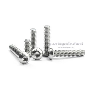 ภาพขนาดย่อของภาพหน้าปกสินค้าน็อตหัวจมกลมขนาด 1/4" 2 หุน(6.35 mm) แพ็คละ 5 ตัว ยาว 1/2"-1.1/4" สแตนเลส สกรูหัวจมกลมใช้ประแจ L 3/16 ขัน หัวหมวก หัวกลม จากร้าน jorcharonesalukpun บน Shopee