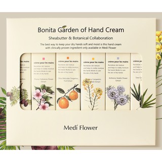 ส่งฟรี {Medi Flower} The Bonita Garden Hand Cream 6 Set + Shopping Bag ครีมทามือ Gift set ของขวัญ