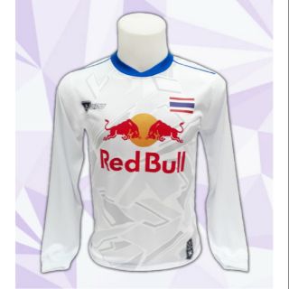 เสื้อแขนยาว CPU ( K7 ) สีขาว สกรีน RED BULL พร้อมรีด ธงชาติไทย