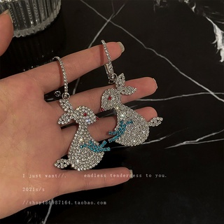 You are my glory with the same paragraph 925 silver needle diamond rabbit earrings wind sweet earrings temperament earri