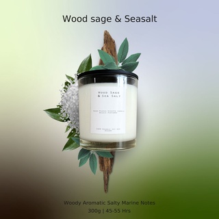 (ลด65บาท โค้ดหน้าร้านลด25+DETAPR40 ลด40) เทียนหอม กลิ่นJo.L WOOD SAGE&amp;SEA SALT 300g / Soy wax candle10.14oz Double wick