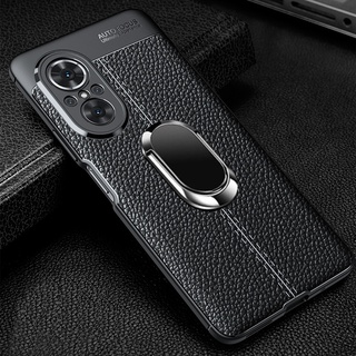 เคสโทรศัพท์ Huawei Nova 9 SE / 9 / 8i / 8 / P50 Pro / Honor 50 Lite Handphone Smartphone Casing With Stand Ring Magnet Stand Holder PU Leather Black Men Back Cover Nova9SE Nova9 9SE Phone Case