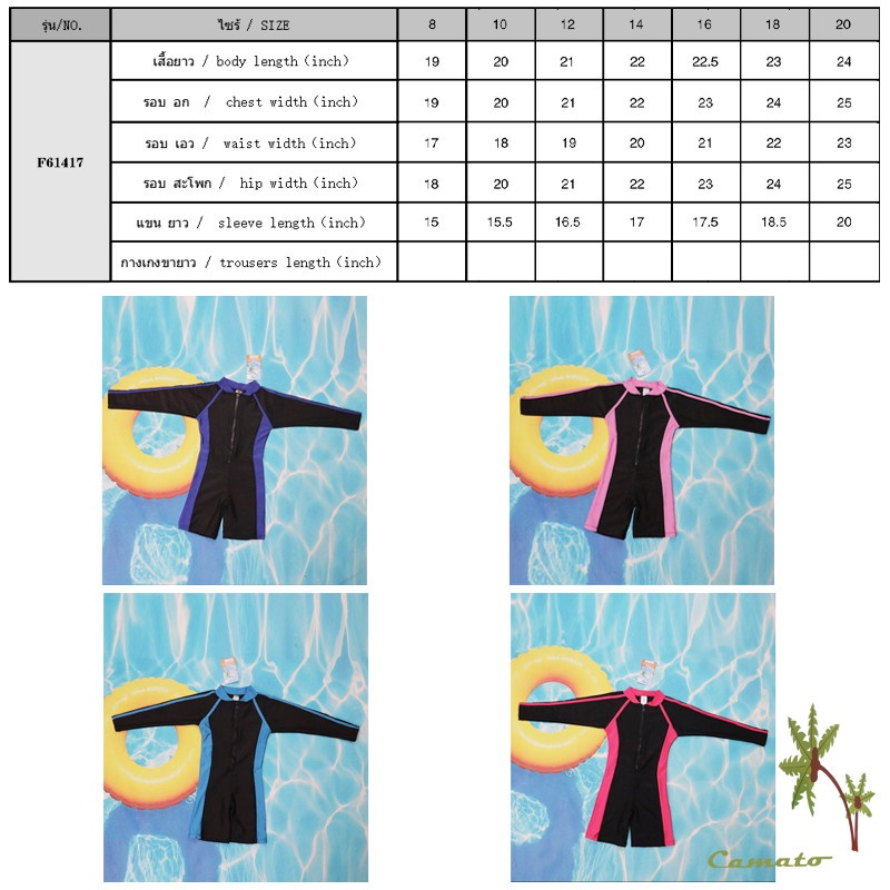 camato-ชุดว่ายน้ำเด็กชาย-ชุดว่ายน้ำเด็กหญิง-ชุดว่ายน้ำวันพีช-ชุดว่ายน้ำแขนสั้นขาสั้น
