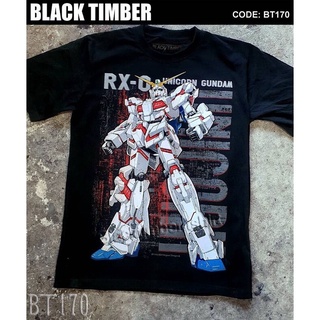 Tee   BT 170 RX-0 UNICORN GUNDAM เสื้อยืด ลายหนัง สกรีนลาย ผ้าหนา Movie BT Black Timber S M L XL XXL