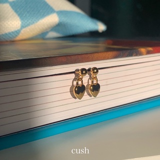 cush.th mini golden heart earrings