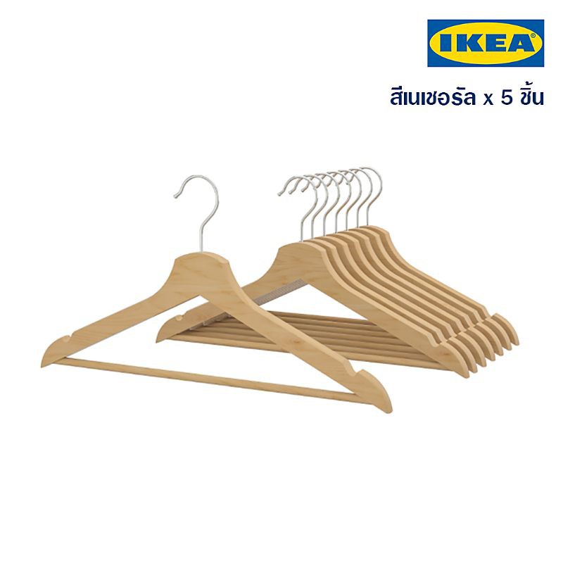 ไม้แขวนเสื้ออย่างดี-ikea-ไม้ยูคาลิปตัส-5-ชิ้น