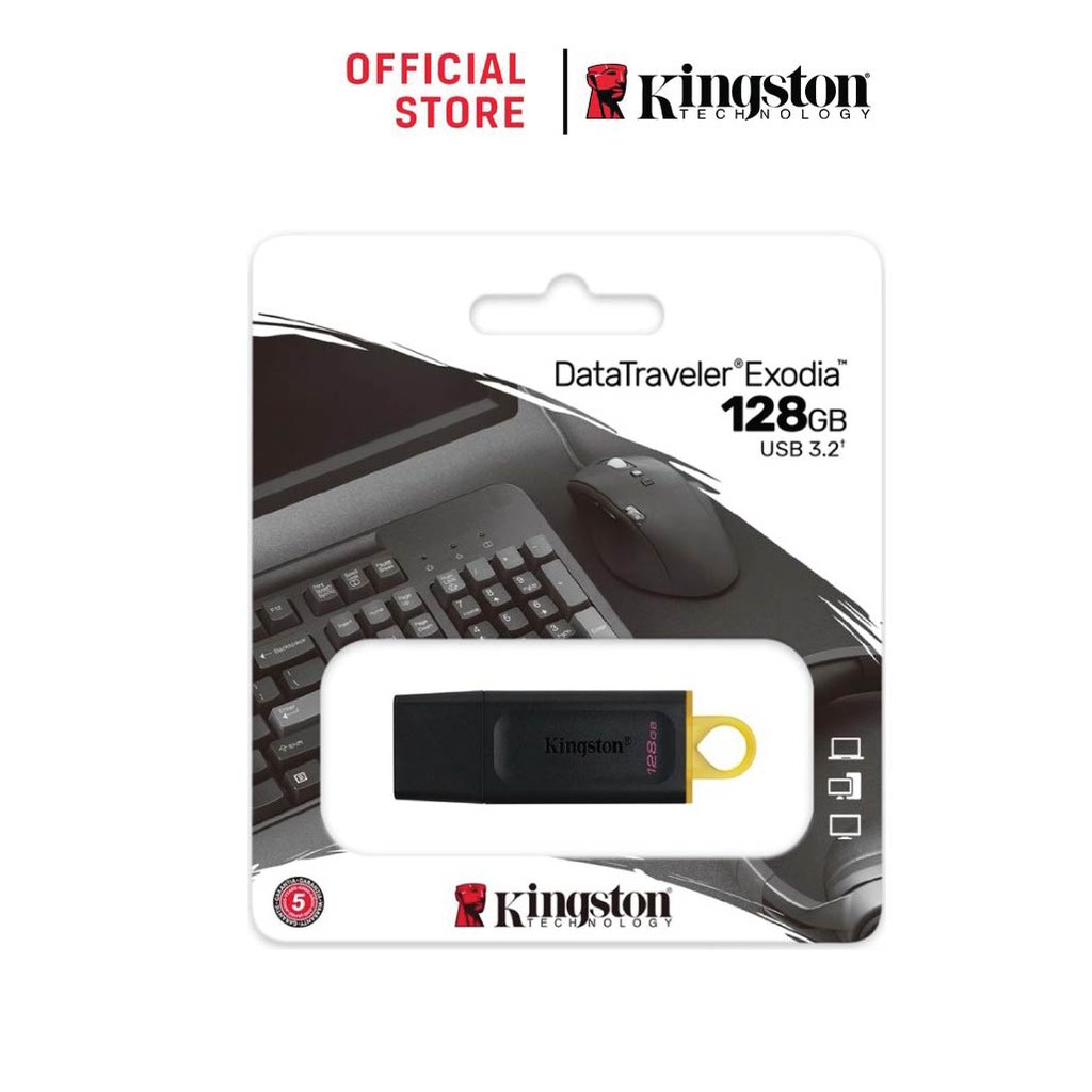 ภาพหน้าปกสินค้าKingston 128GB DataTraveler Exodia USB 3.2 Flash Drive - แฟลชไดร์ฟ (DTX/128GB) จากร้าน kingston_online บน Shopee