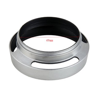 สินค้า ROX❥49mm Aluminium Silver Lens Oblique Cover Internal thread Hood For Leica Slr