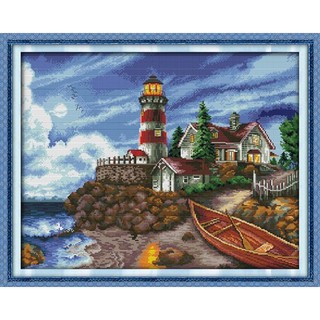 ชุดปักครอสติช ประภาคาร ริมทะเล (Lighthouse cross stitch kit)