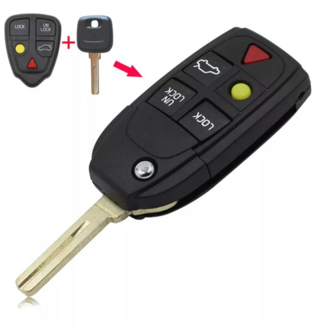 กรอบกุญแจ-พร้อมดอกกุญแจสำหรับรถ-volvo-key-fob-v70-s60-xc90-ปี-2000-2008