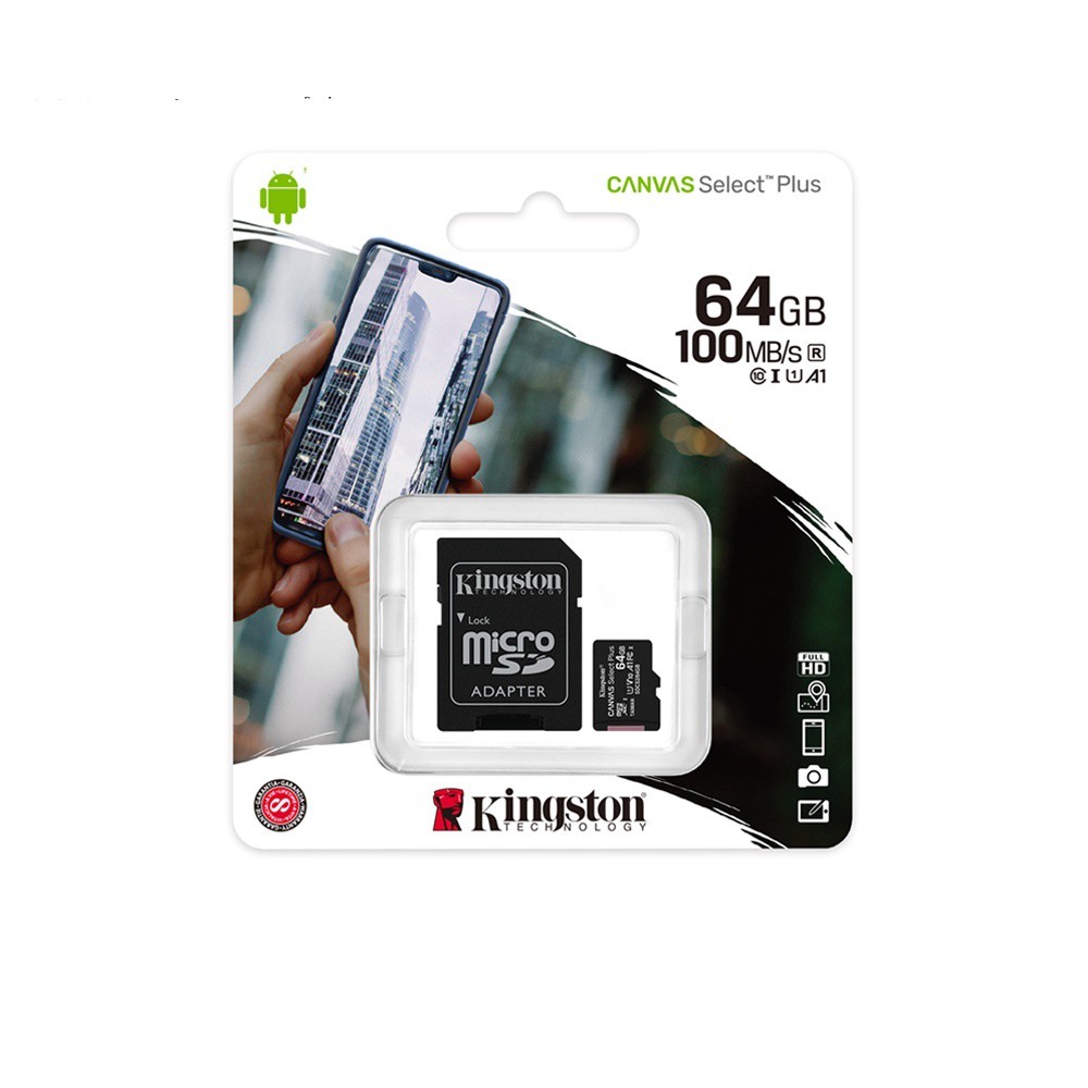 ภาพสินค้าKingston Micro SD Card เมมโมรี่การ์ด แท้ 64GB รุ่น Canvas Select Plus รับประกันตลอดชีพ Life Time Warranty จากร้าน groovygang บน Shopee ภาพที่ 1