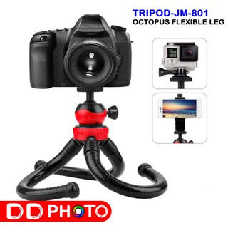 ขาปลาหมึก FLEXIBLE TRIPOD JM-801 RED สำหรับกล้อง: DSLR, กล้องมิลเลอร์เลส, Gopro, โทรศัพท์