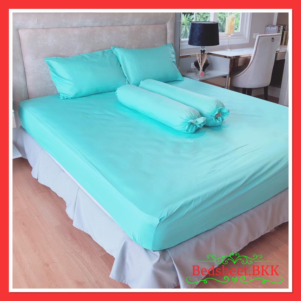 bedsheet-bkk-ผ้าปูที่นอน-สีพื้น-มี3-5ฟุต-5ฟุต-6ฟุต-เนื้อผ้านิ่ม-สบายๆ-ไม่ร้อน-สีไม่ตก-รหัส1661