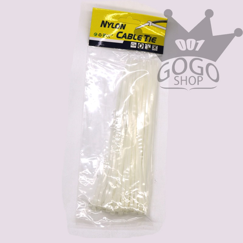 ราคาและรีวิว***-GOGO-*** เคเบิ้ลไทร์ สายรัด ไนลอน Cable Tie Nylon สายรัดเคเบิ้ลไทร์ สีขาว