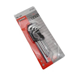 Sets Allen Wrenches ชุดคีมอัลเลนแป้นลูกศรหกเหลี่ยม, กุญแจ Hexagon ขนาด 9 เหลี่ยม 1.5 มม. - 10 มม.