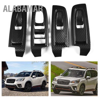 Alabamar ฝาครอบปุ่มสวิตช์หน้าต่าง ที่เท้าแขนประตูรถยนต์ ภายใน สําหรับ Subaru Forester Sk 2019 4 ชิ้น