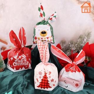 ถุงขนมคุกกี้ รูปหูกระต่าย เหมาะกับของขวัญคริสต์มาส สําหรับเด็ก จํานวน 50 ชิ้น