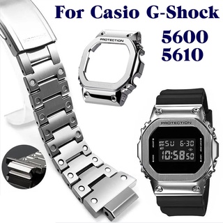 ภาพขนาดย่อของสินค้าเคสโลหะ พร้อมสายนาฬิกาข้อมือสเตนเลส สําหรับ Casio DW GW5000 DW5600 5610 GW5600E