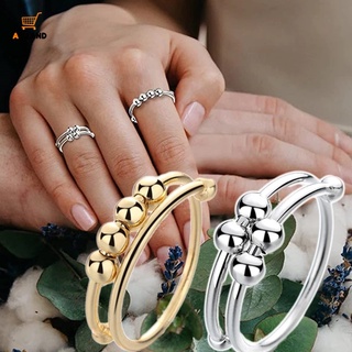 แหวนลูกปัด ทรงเรขาคณิต ปรับขนาดได้ สําหรับคู่รัก งานแต่งงาน