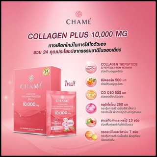 ภาพหน้าปกสินค้า6 ซอง🐳CHAME collagen Hydrolyzed Collagen Tripeptide Plus คอลลาเจนอั้ม 10,000mg ชาเม่อั้ม ชาเม่ คอลลาเจนพลัส ซึ่งคุณอาจชอบราคาและรีวิวของสินค้านี้