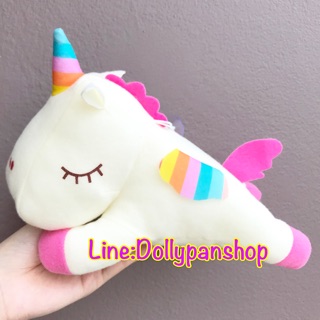 ตุ๊กตาม้ายูนิคอร์น  unicorn ตัวเล็กน่ารัก ขนาด10นิ้ว มีที่ติดกระจก