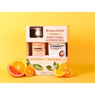 พร้อมส่ง🇺🇸“NEW”NatureWell Vitamin C Body Wash &amp; Body Scrub Duo