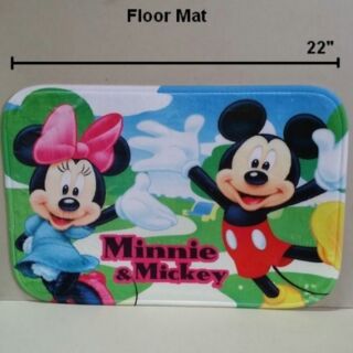 พรมเช็ดเท้า สี่เหลี่ยม ลาย Mickey mouse มิกกี้เม้าส์ ขนาด 22x15 นิ้ว