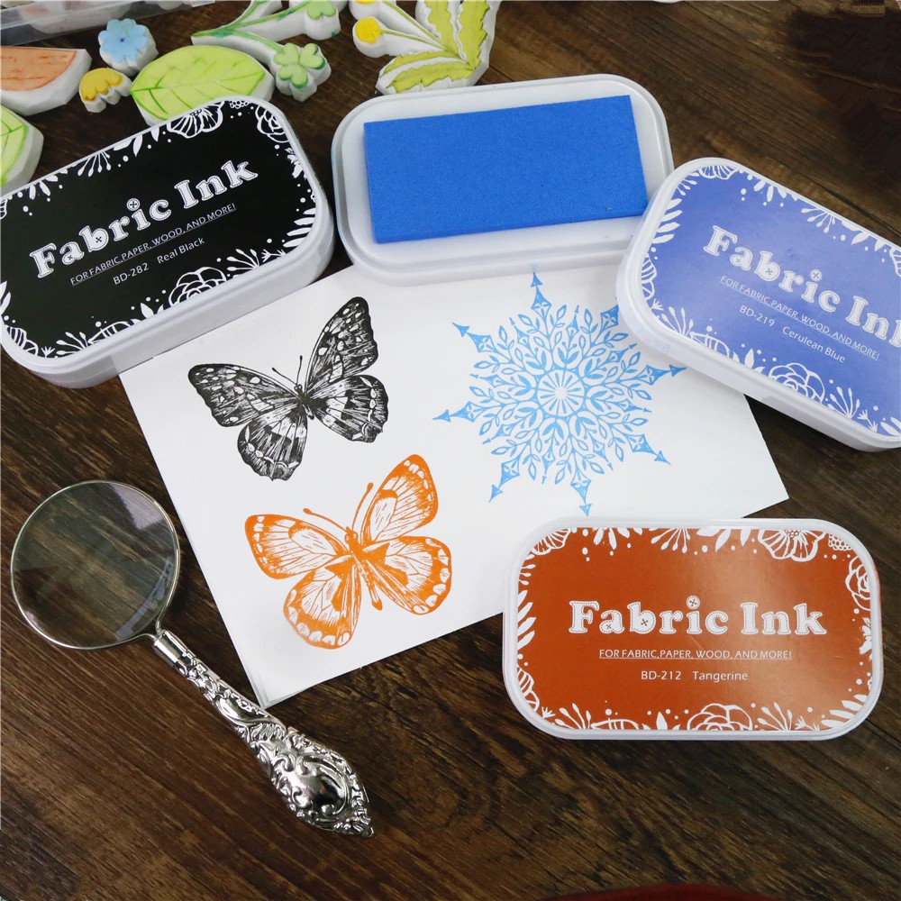 Fabric ink pad แท่นประทับบนผ้า ขนาด 75x35 มม. | Shopee Thailand