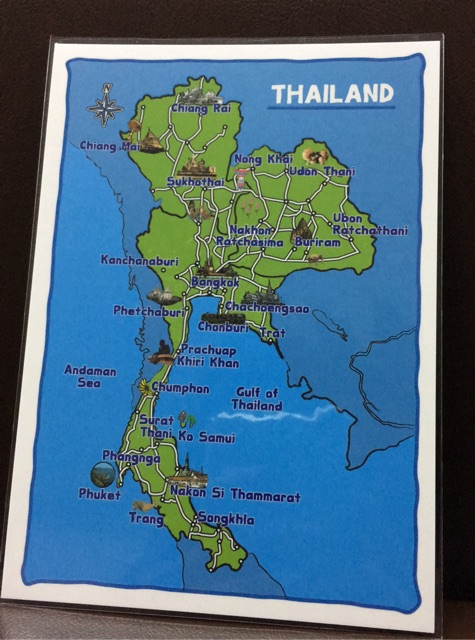 รูปภาพของโปสการ์ด แผนที่ ประเทศไทย และภูเก็ต map postcardลองเช็คราคา