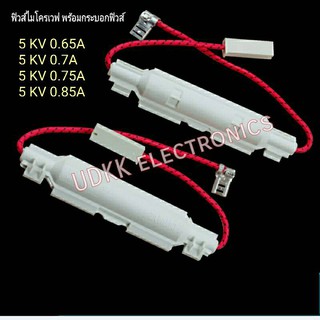 ภาพขนาดย่อของสินค้าฟิวส์ไมโครเวฟ พร้อมกระบอกฟิวส์ 5KV / 0.85 / 0.7 / 0.75 / 0.65A