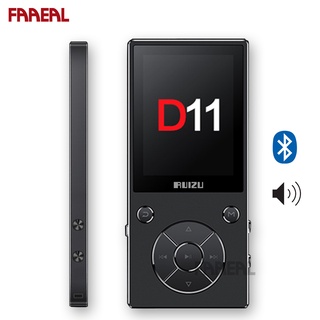 Faaeal RUIZU D11 เครื่องเล่นเพลง MP3 บลูทูธ 8GB โลหะ แบบพกพา HiFi พร้อมลําโพงในตัว วิทยุ FM เครื่องเล่นวิดีโอ E-book รองรับการ์ด TF