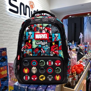 Smiggle boy shcoolbag Marvel กระเป๋าเป้สะพายหลัง คลาสสิก ซุปเปอร์ฮีโร่ นักเรียนชายและหญิง กระเป๋าหนังสือ