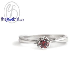 Finejewelthai-แหวนโกเมน-โกเมน-แหวนพลอย-แหวนเงินแท้-พลอยประจำเดือนเกิด-Garnet-Silver-Ring-Birthstone-R1376gm